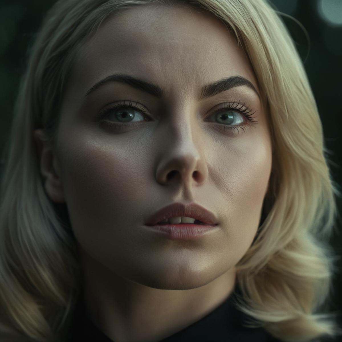 cinematic film still of Jody Crowley a realistic cinematic portrait of a sinister looking blonde woman staring at caemra,...