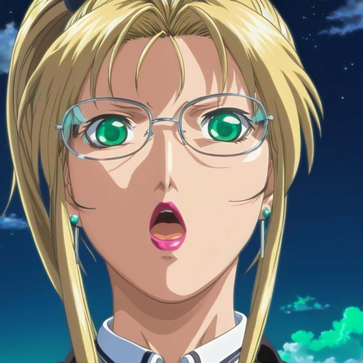 anime artwork of a woman with glasses staring at something,  1girl,  solo on Tensor.Art