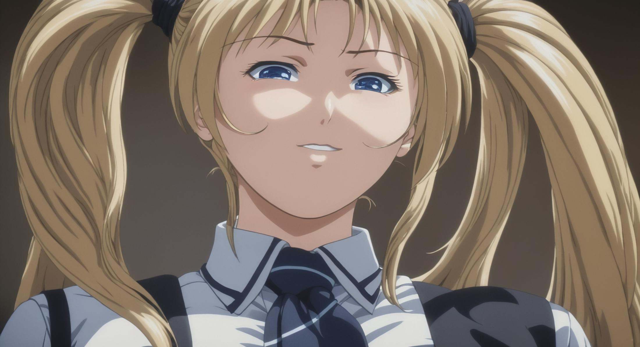 cinematic film still of Kaori Saeki a girl with long blonde hair wearing a tie,  1girl,  solo on Tensor.Art