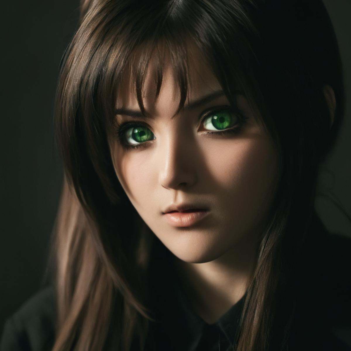 cinematic film still of Chiaroscuro Lighting Style Kurumi Imari (((greeneyes)))dramatic,  cinematic,  shadow on Tensor.Art