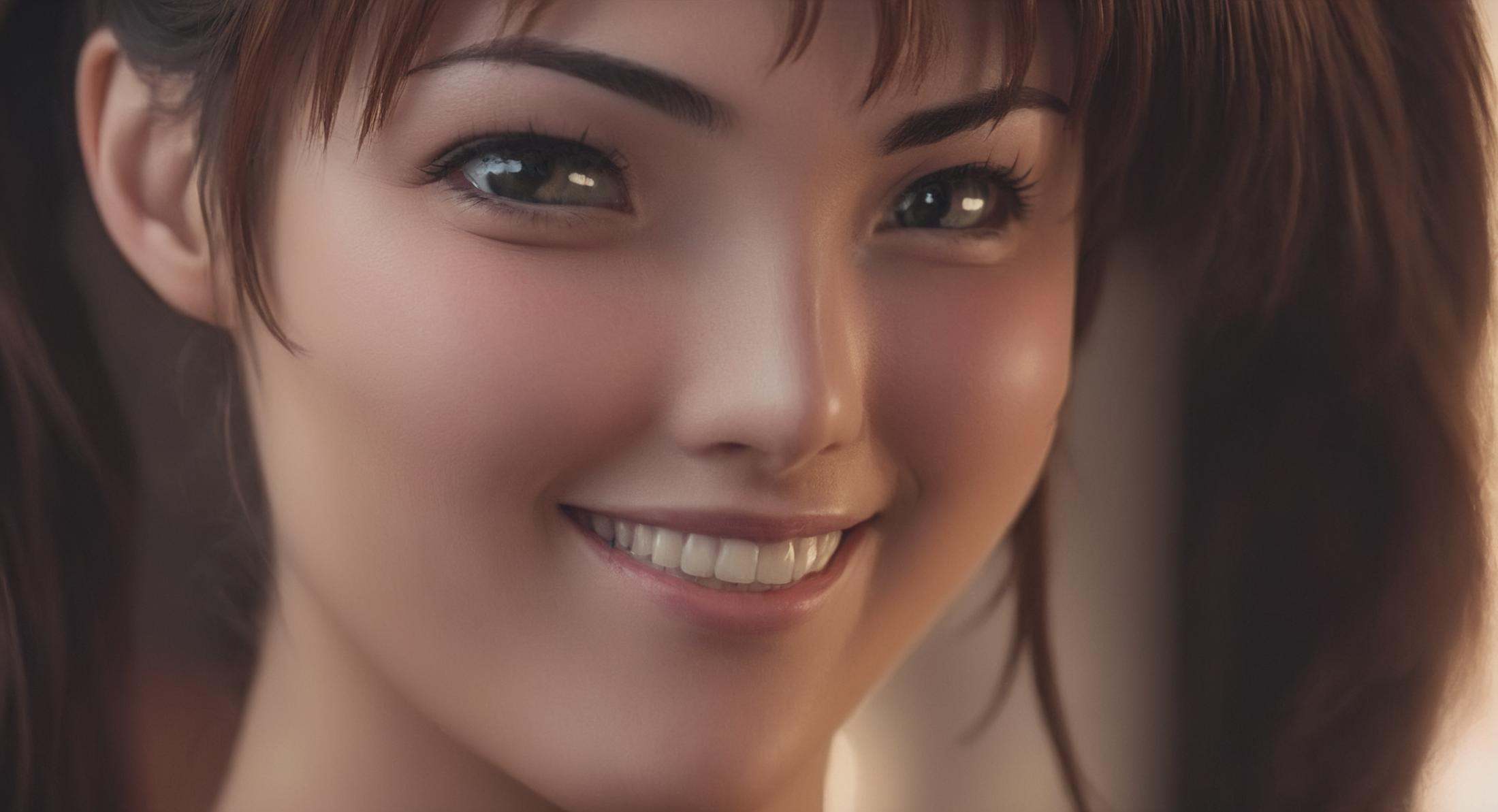 cinematic film still of Kurumi Imari a realistic cinematic photo of a very attractive blush woman smiling at camera,  shal...