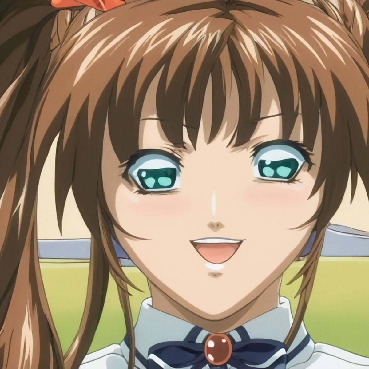 anime artwork of Kurumi Imari a woman with long hair and a bow in her hair,  1girl,  solo on Tensor.Art