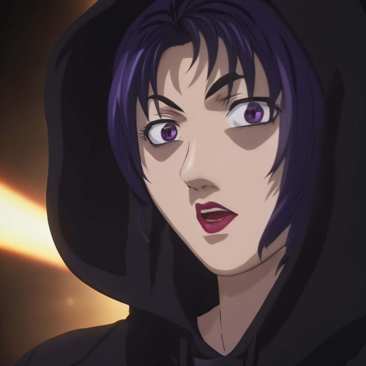 cinematic film still of Nami kozono a woman with a black hair and a rob hoodie,  1girl,  solo on Tensor.Art