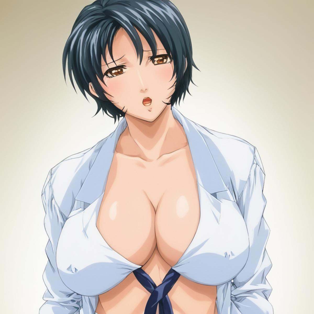 anime artwork of Yukiko Minase a woman with a tie and a white shirt,  1girl,  solo on Tensor.Art