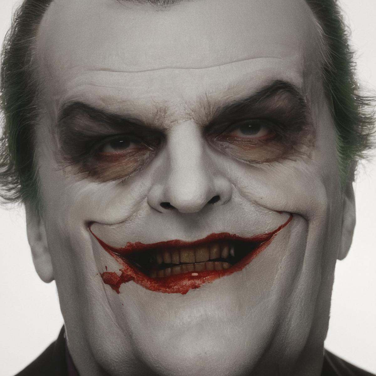 Horror-themed,  Jack Nicholson Joker 99 psycho a man with a creepy face and a bloody grin,  solo on Tensor.Art