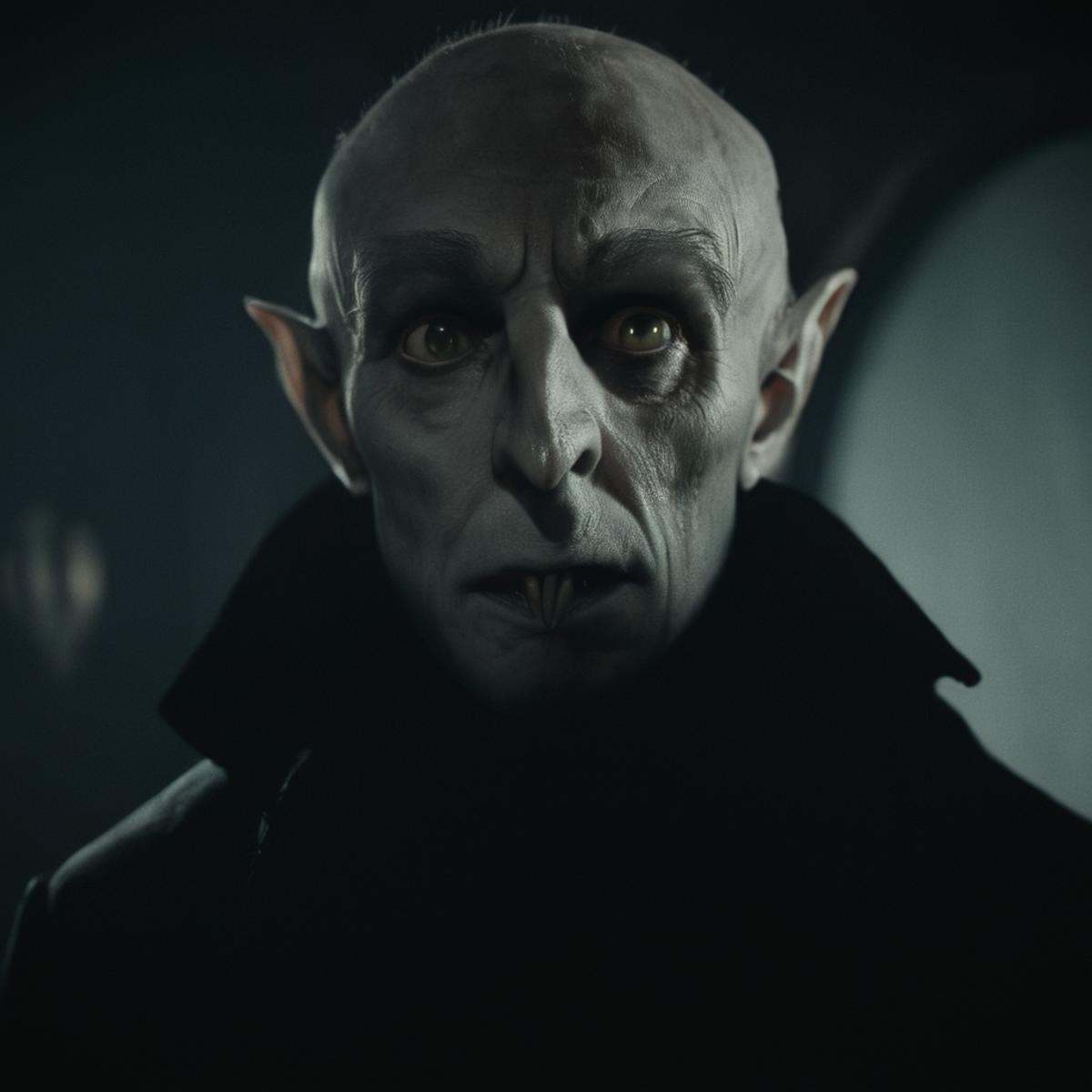 cinematic film still of Nosferatu staring at camera,  shallow depth of field,  vignette on Tensor.Art