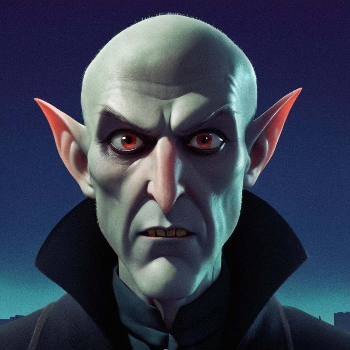 anime artwork of an animated Nosferatu character in Animated Series Style ,  anime style,  key visual on Tensor.Art