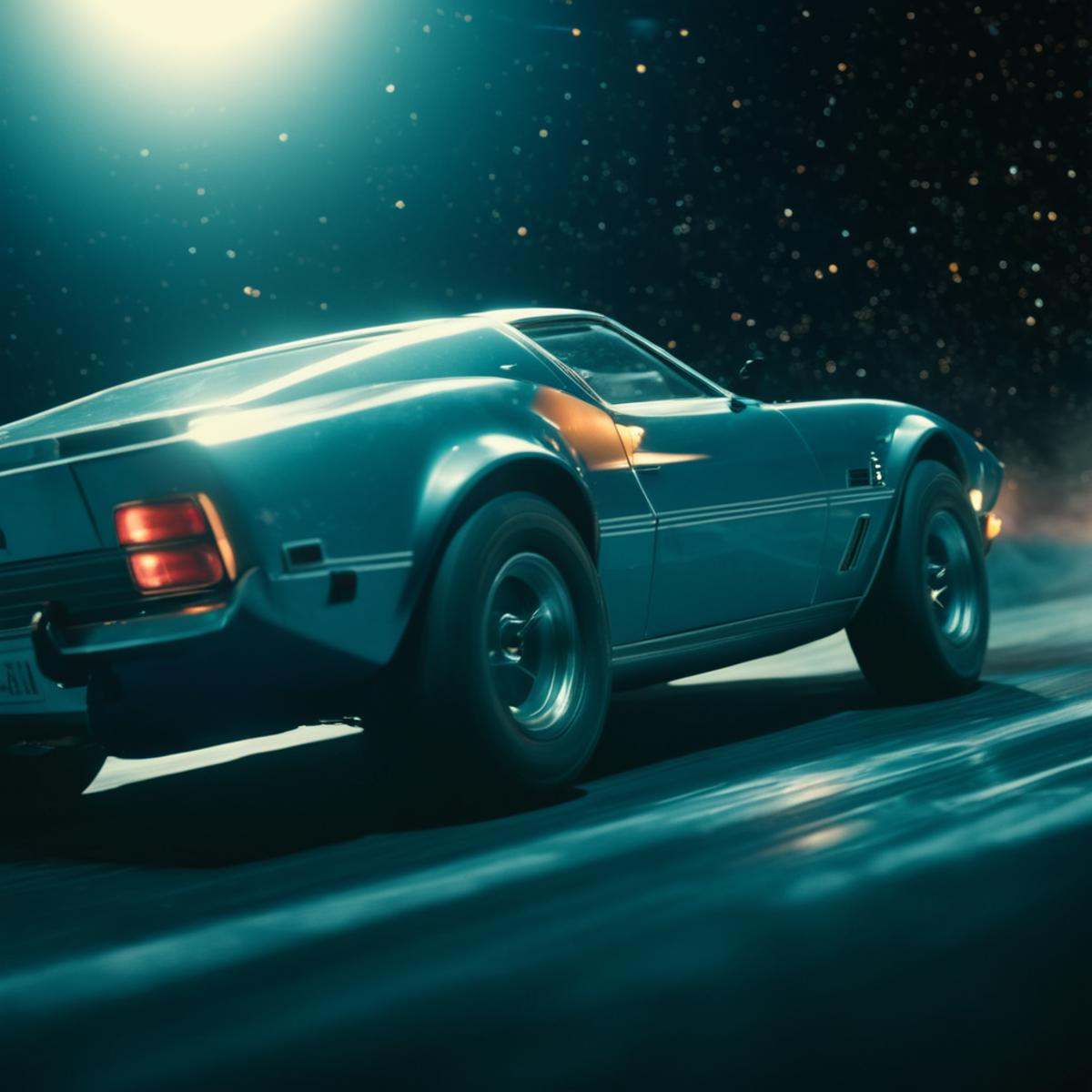 cinematic film still of a car is flying down in outerspace:1,  sports car style,  shallow depth of field on Tensor.Art
