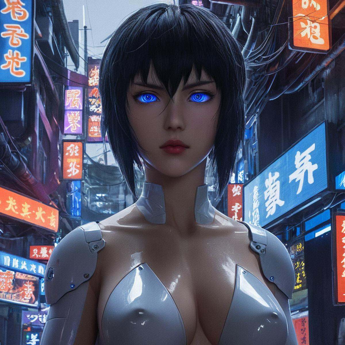 perfection style Unreal Engine style In Japanese manga cyberpunk city a man with a white cyborg mask and a red tie,  solo,...