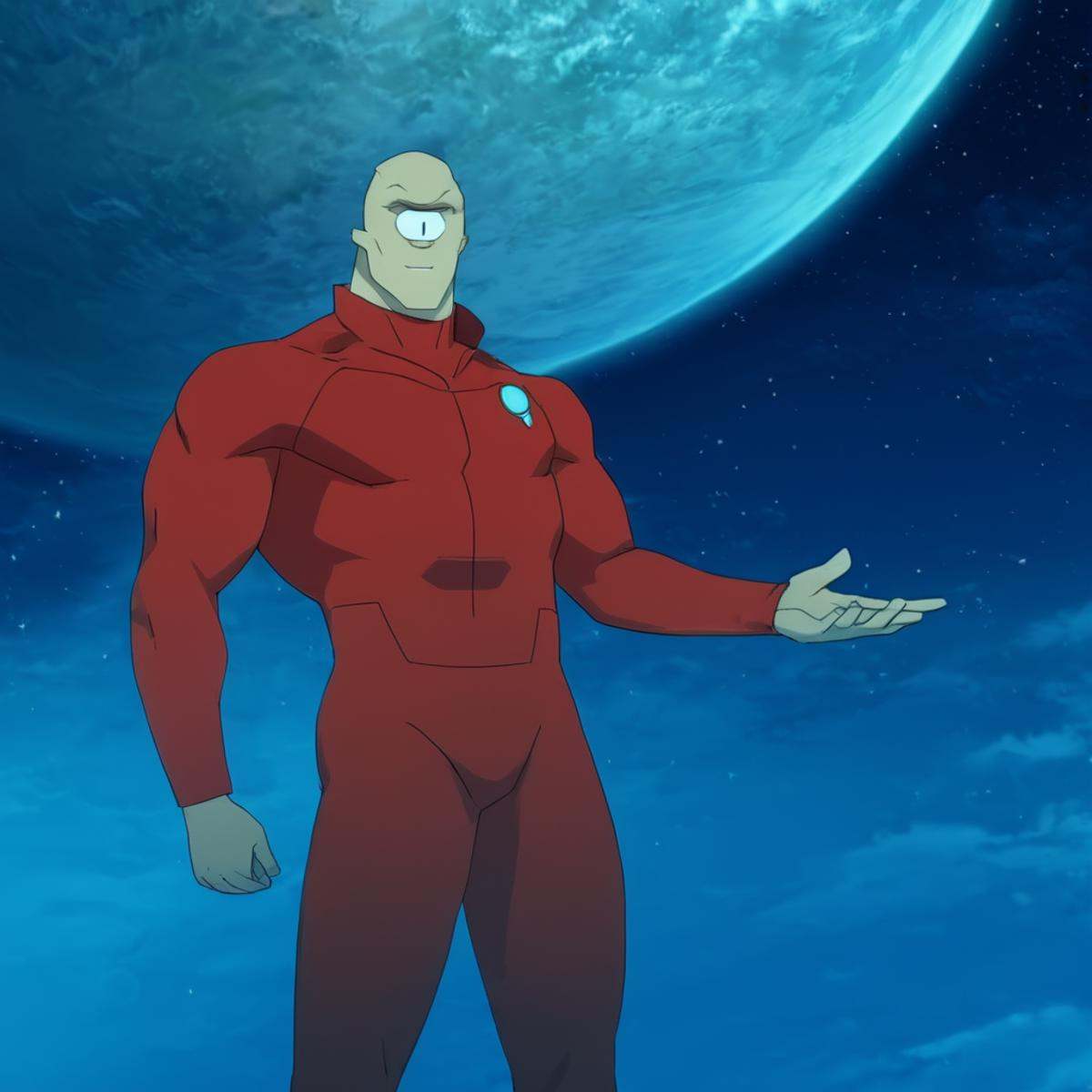 anime artwork of Unopan race,  Allen the Alien,  representative of the Coalition of Planets on Tensor.Art