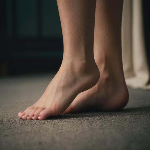cinematic film still of A perfect detailed photo of a person's bare feet in front of camera,  shallow depth of field,  vig...