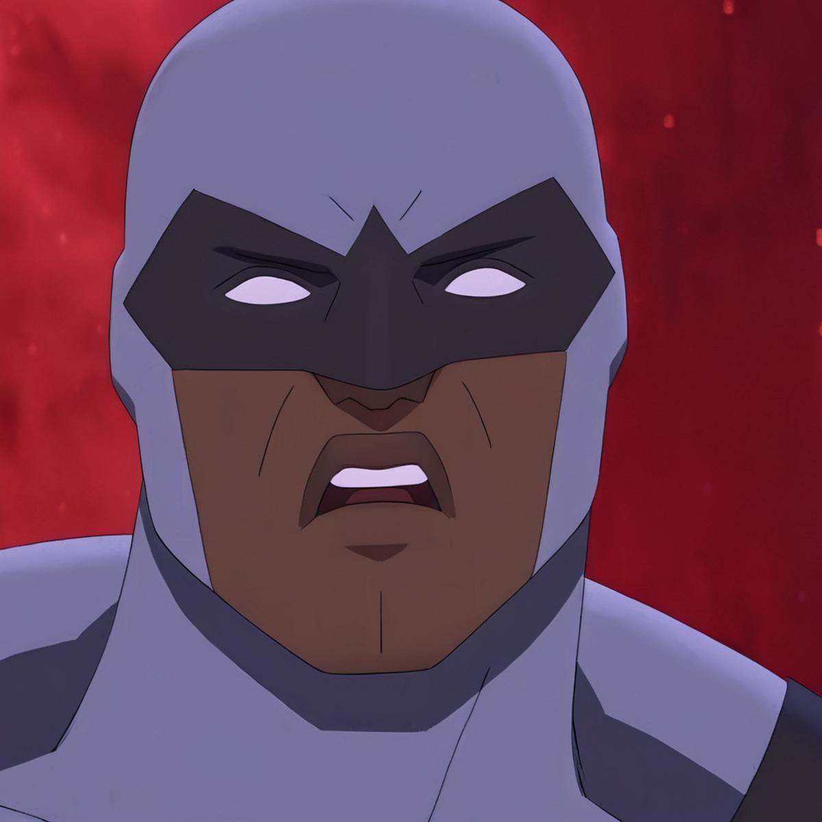 cinematic film still of detailed perfect Darkwing a person mask with a red background,  black2,  superhero2 on Tensor.Art