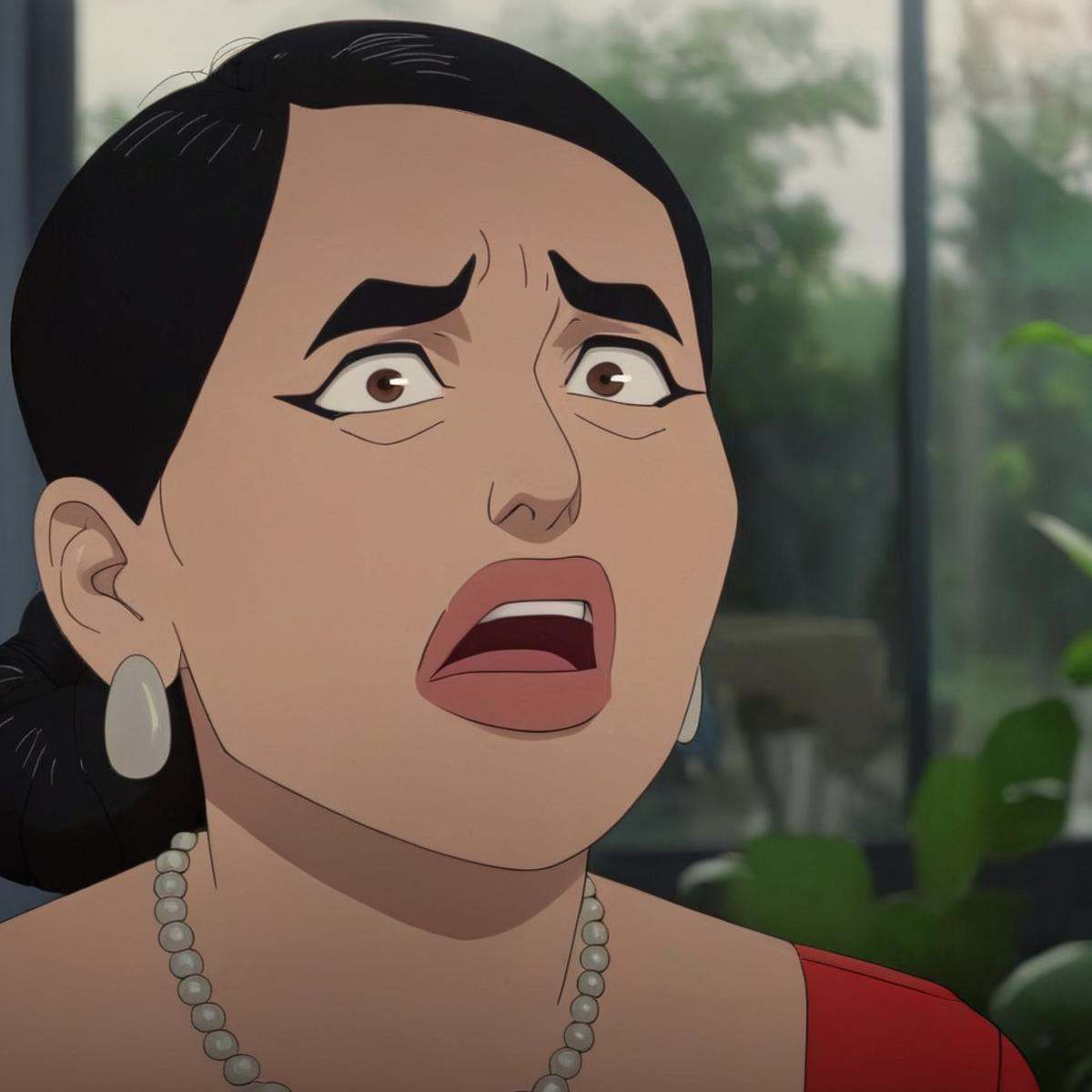 cinematic film still of detailed perfect Deborah Grayson a woman with a teary expression on her face,  Asian,  mature on T...