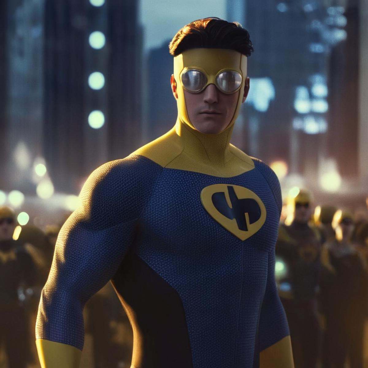 cinematic film still of detailed perfect Invincible superhero101,  shallow depth of field,  vignette on Tensor.Art