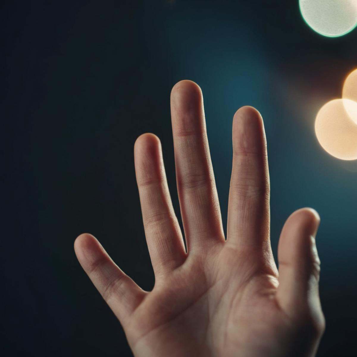 cinematic film still of a person's idle five fingers hand Perfect Hands,  shallow depth of field,  vignette on Tensor.Art