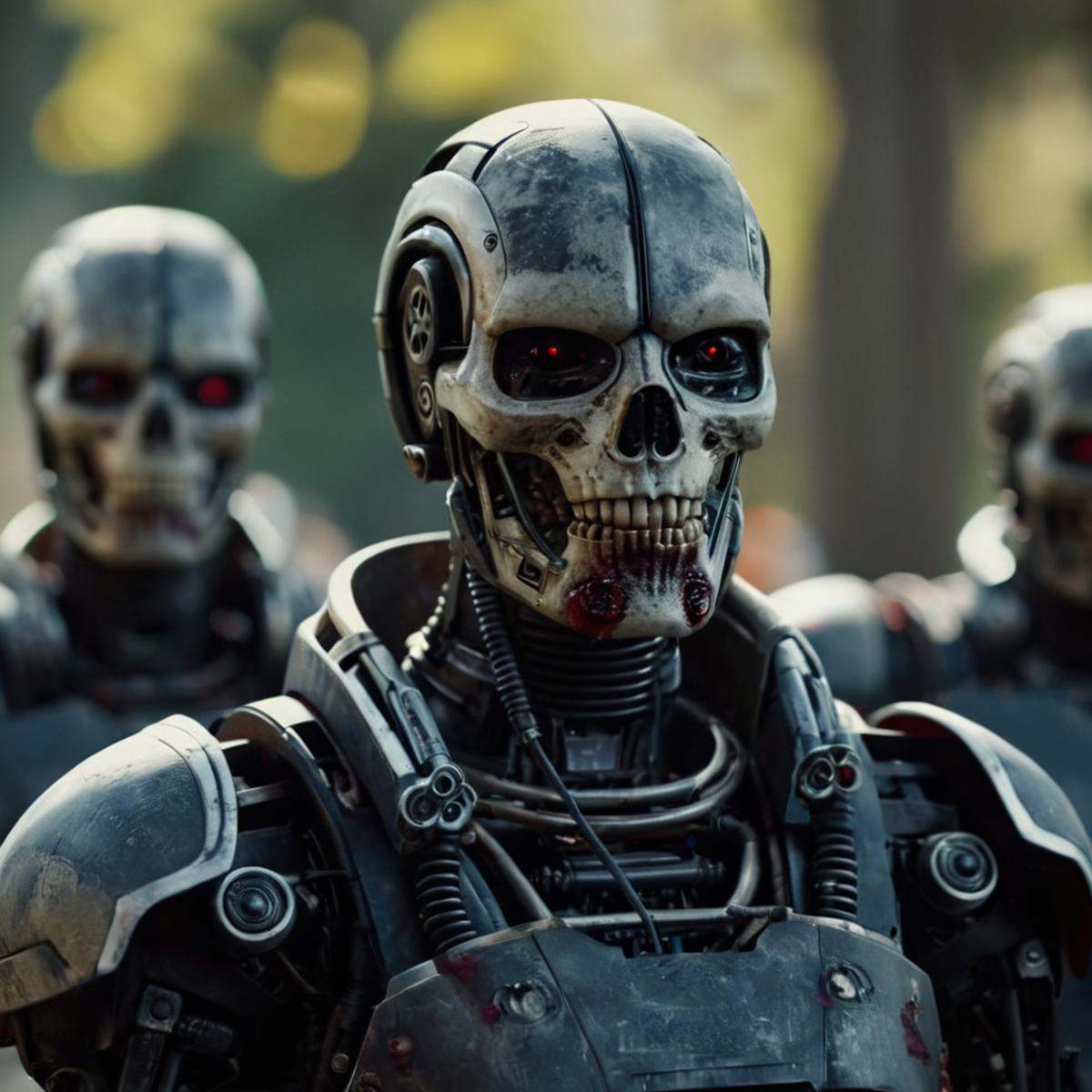 cinematic film still of detailed perfect Reanimen (zombie cyborgs),  shallow depth of field,  vignette on Tensor.Art