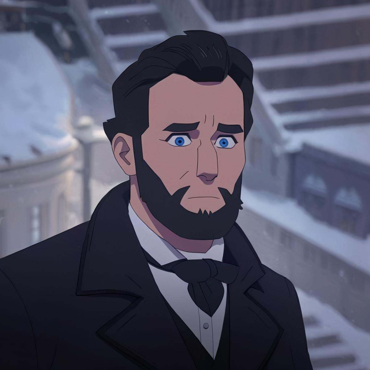 cinematic film still of detailed perfect Abraham The_Immortal_2 a cartoon man with a beard and a hat,  Alternate Abraham l...