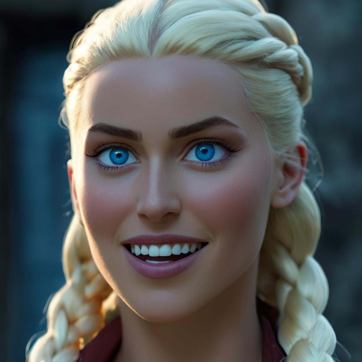 cinematic film still of detailed perfect War Woman a cartoon character with blue eyes,  warrior woman,  amazonian warrior...