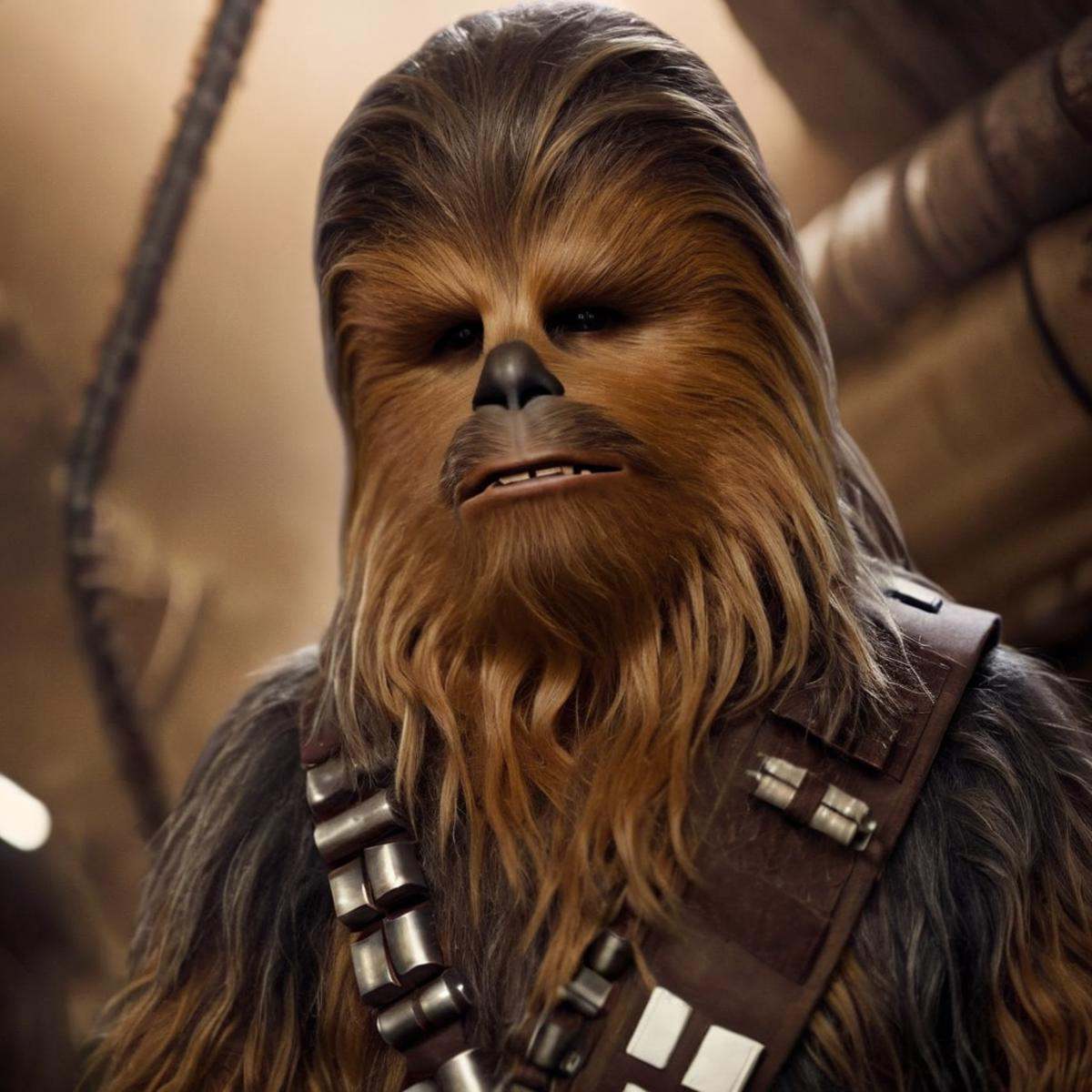 cinematic film still of Chewbacca a chewi In Star Wars Universe,  shallow depth of field,  vignette on Tensor.Art