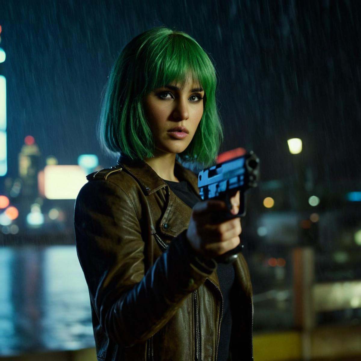 cinematic film still of cinematic film still of 1 realism perfect Chiaroscuro Lighting Style In a dystopian future Los Ang...