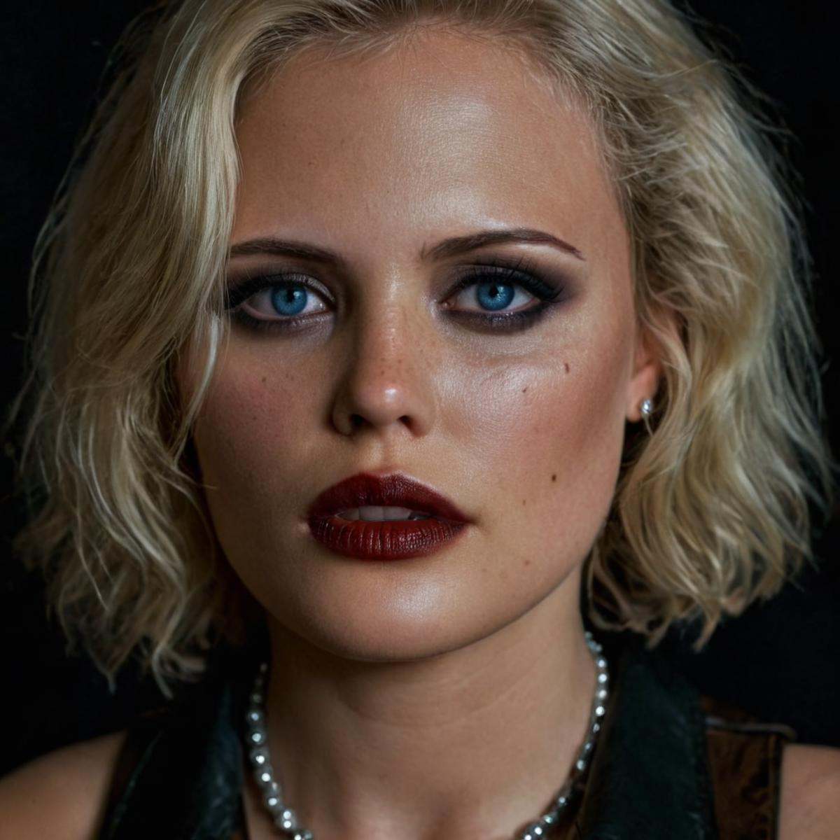 Horror-themed,  1 realism perfect Chiaroscuro Lighting Style A different unique picture of a woman with blonde hair and a...