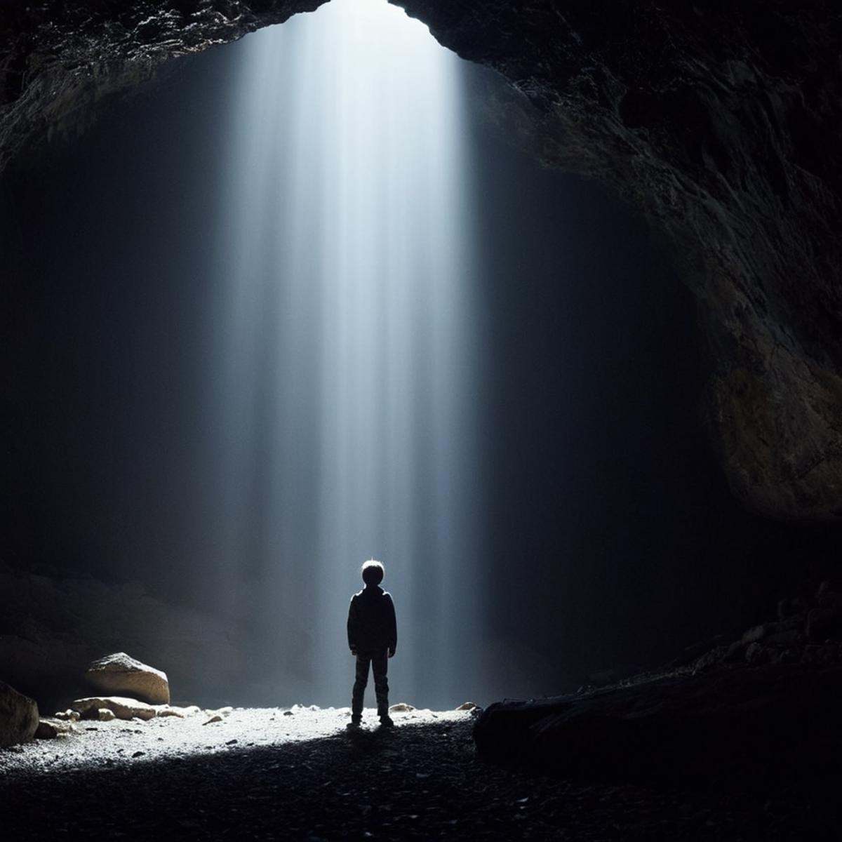 cinematic film still of 0 realism perfect Chiaroscuro Lighting Style A cinematic beams of light shining across the environ...