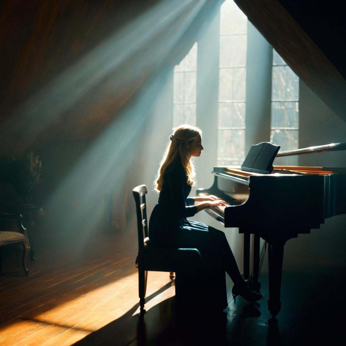 cinematic film still of 0 realism perfect Chiaroscuro Lighting Style A cinematic beams of light shining across the environ...