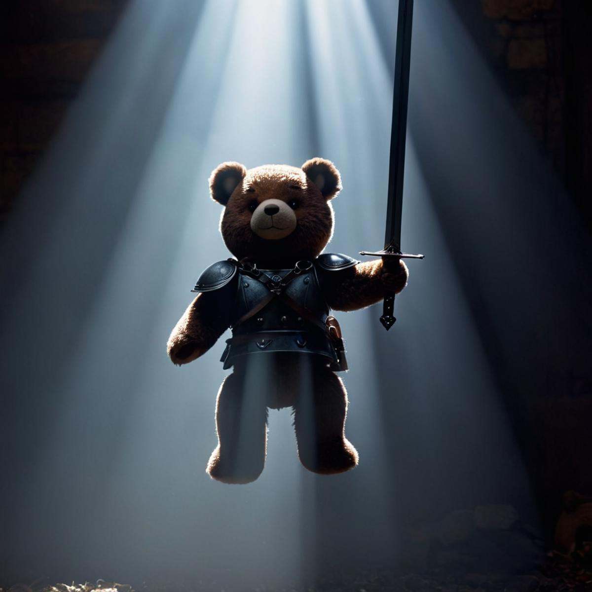 cinematic film still of 0 realism perfect Chiaroscuro Lighting Style A cinematic beams of light shining across the environ...