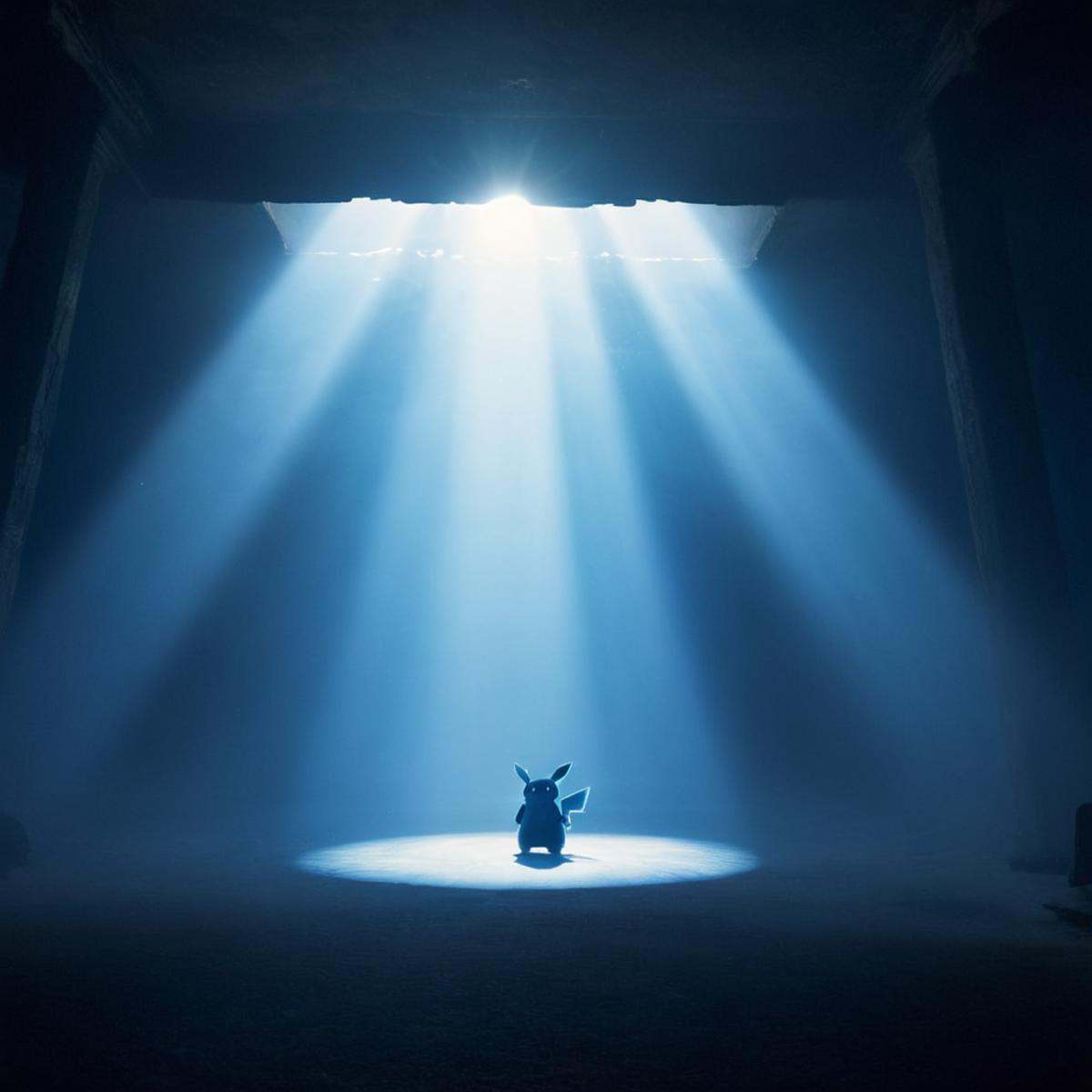 cinematic film still of 0 realism perfect Chiaroscuro Lighting Style A cinematic beams of light shining across the environ...