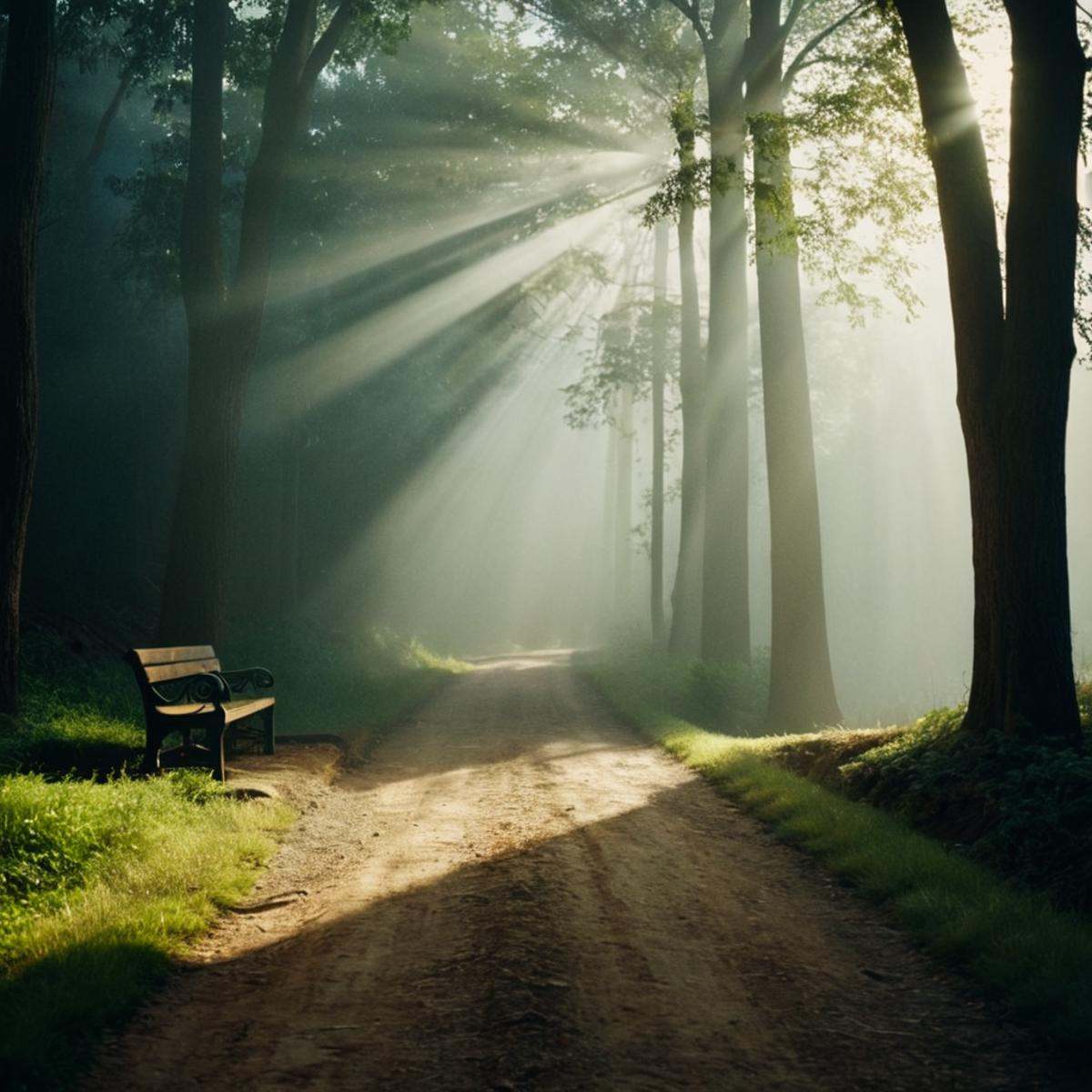 cinematic film still of 0 realism perfect Chiaroscuro Lighting Style A cinematic beams of light shining across the environ...