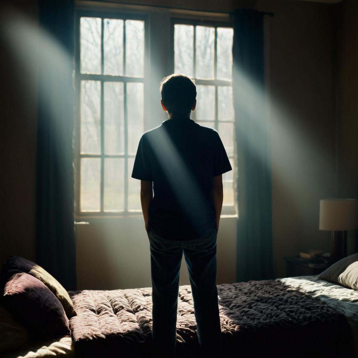 cinematic film still of 0 realism perfect Chiaroscuro Lighting Style A cinematic beams of light shining across the environ...