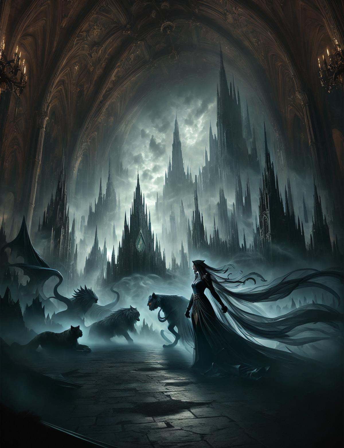 DonMV31l0fD4rkn355,  magic academy,  roar of the crowd dueling chamber on Tensor.Art