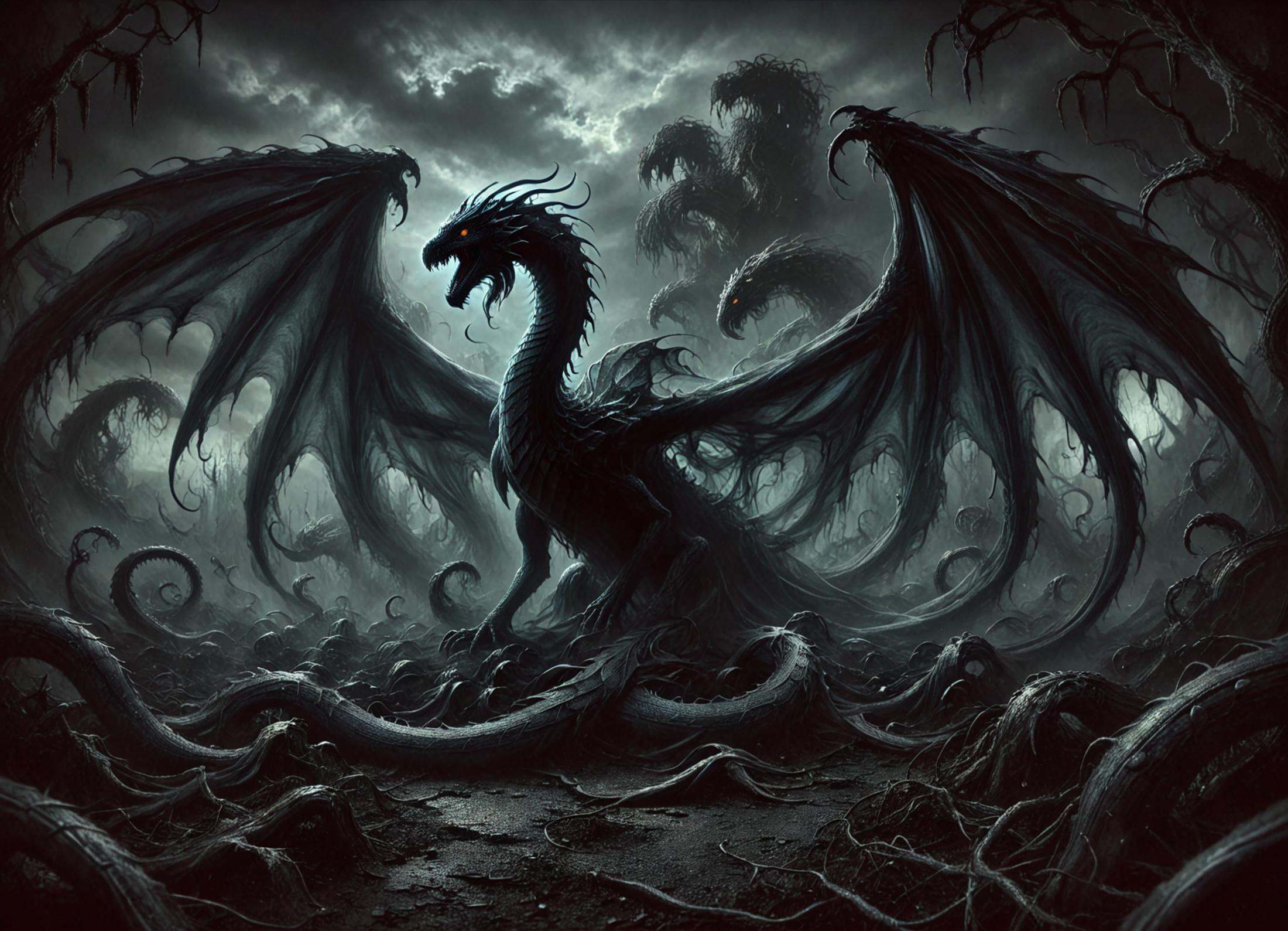 DonMV31l0fD4rkn355XL a chitinous fertile radiant snakelike Wyvern,  frills on Tensor.Art