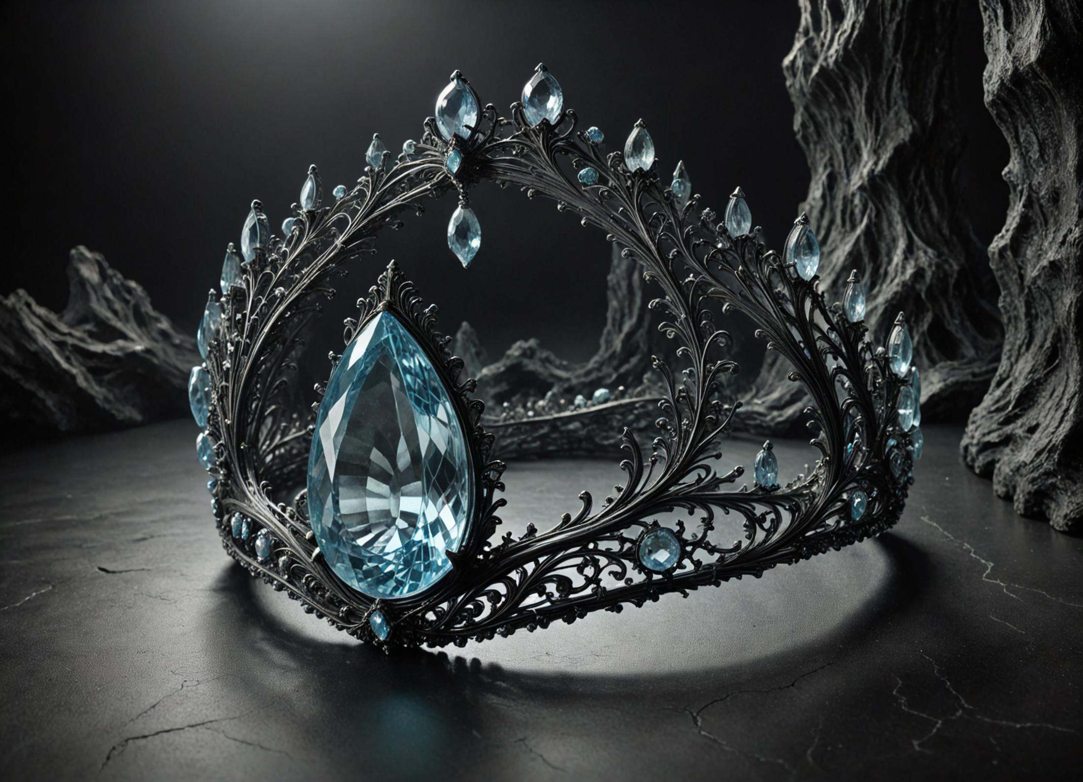 DonMV31l0fD4rkn355XL diadem,  glanceable included (i3) aquamarine,  portguese cut on Tensor.Art