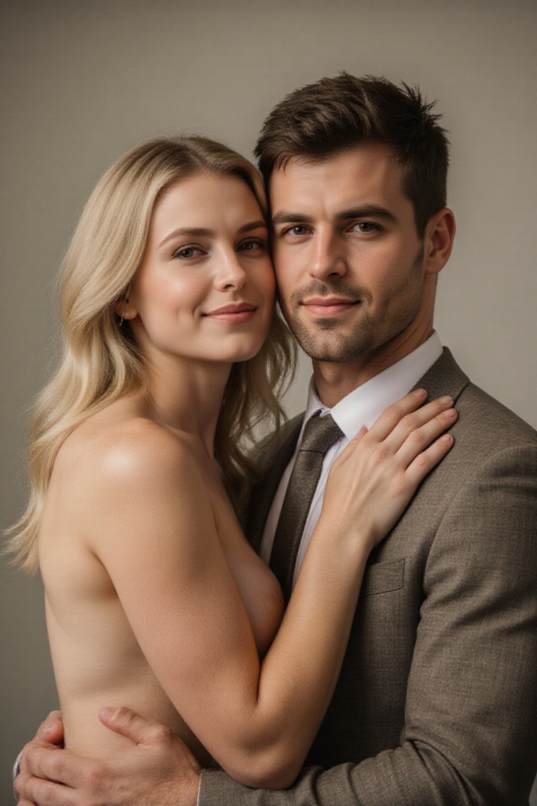 Beautiful blonde female with handsome male,  MF on Tensor.Art