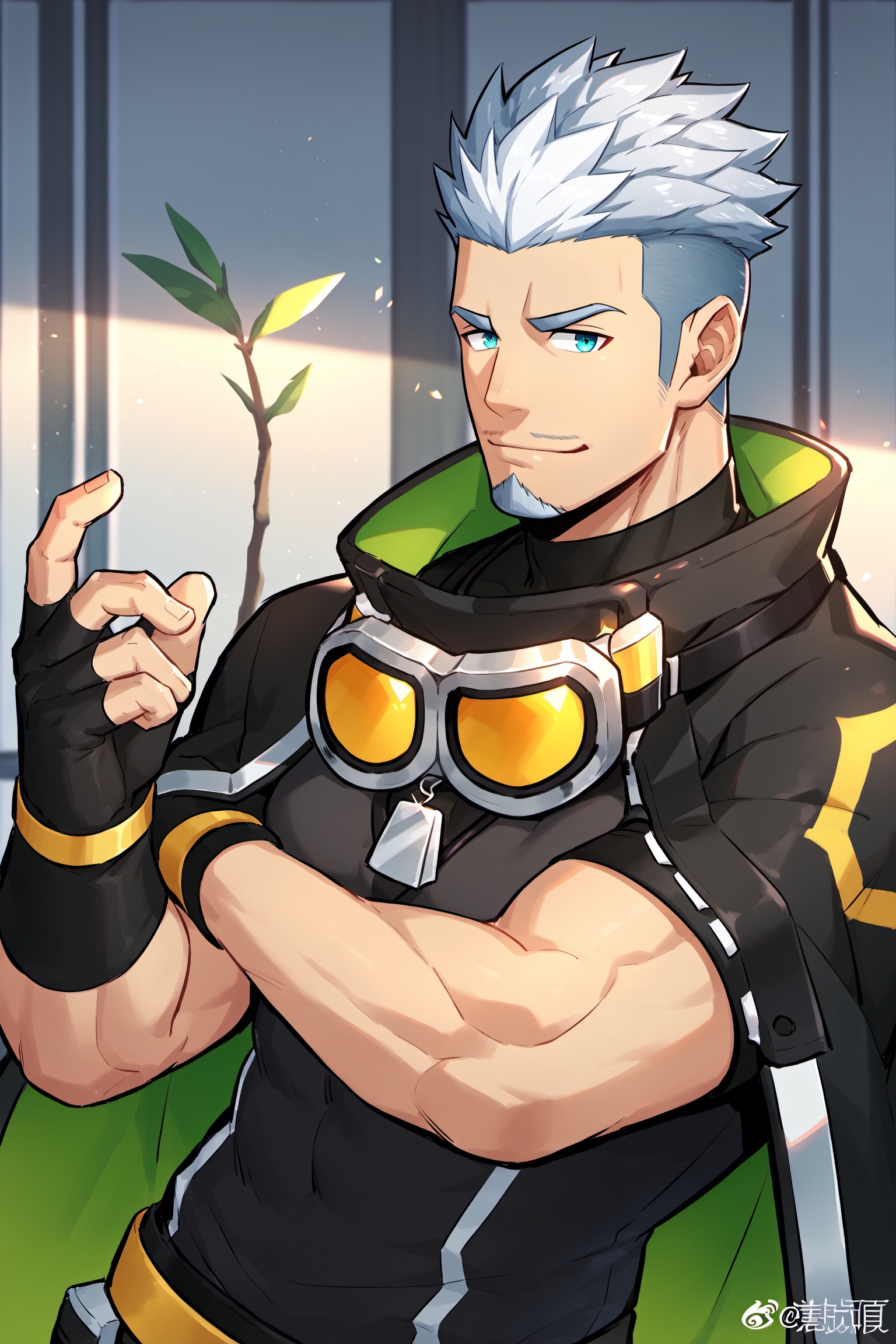 Miles_(gyee),  muscular,  gray_hair on Tensor.Art