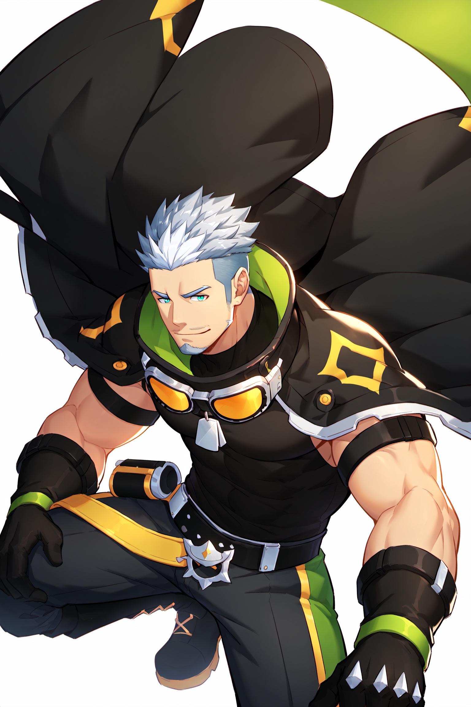 Miles_(gyee),  muscular,  gray_hair on Tensor.Art