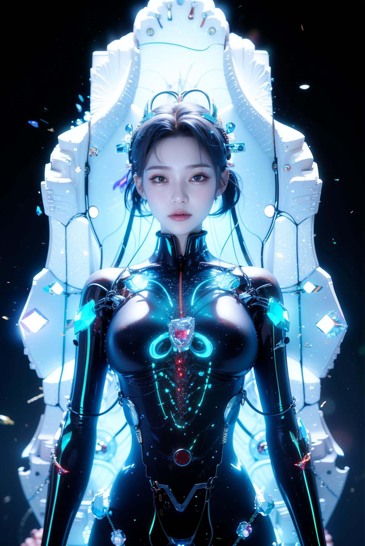 1girl,  crystal_background,  from below on Tensor.Art