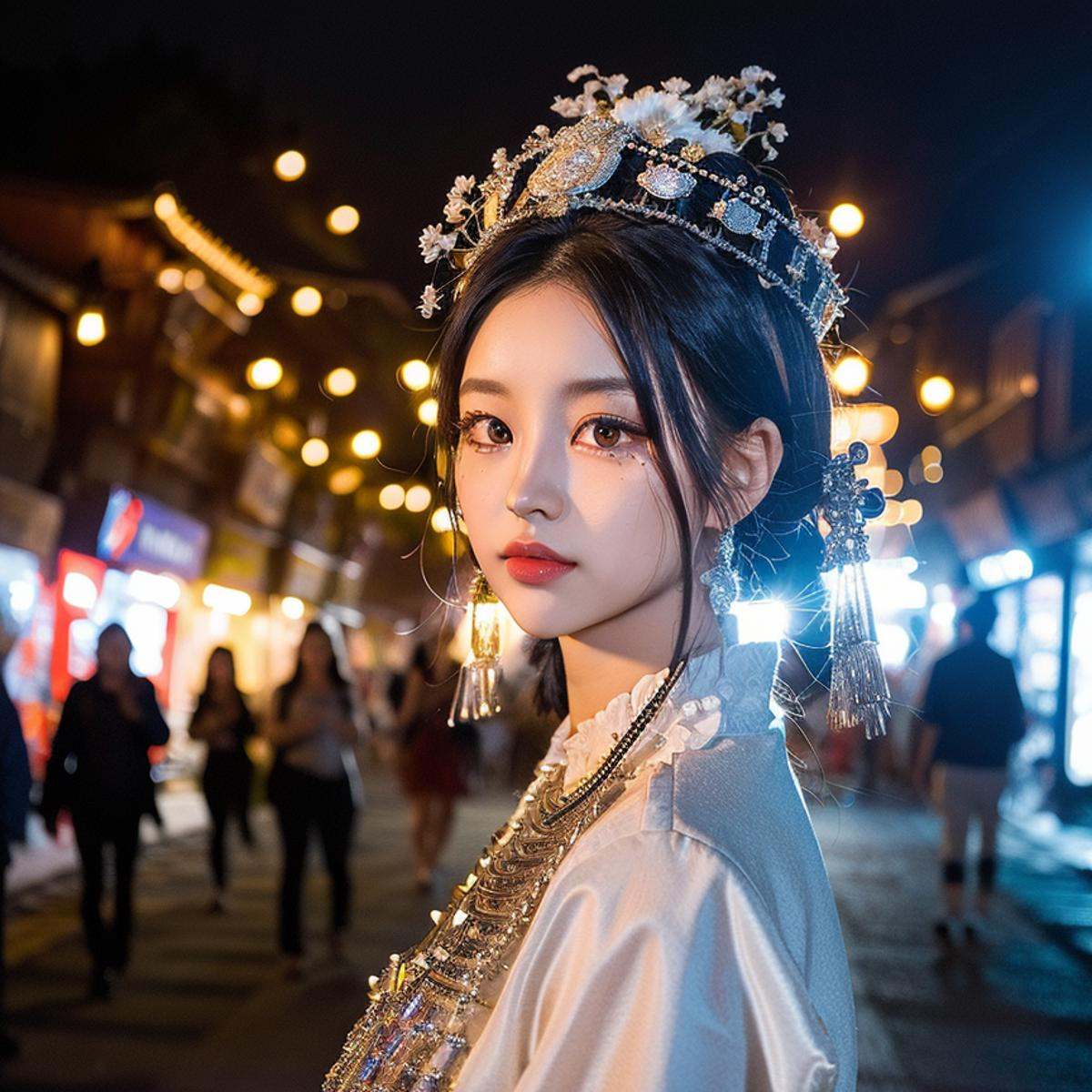1girl,  city night, on Tensor.Art