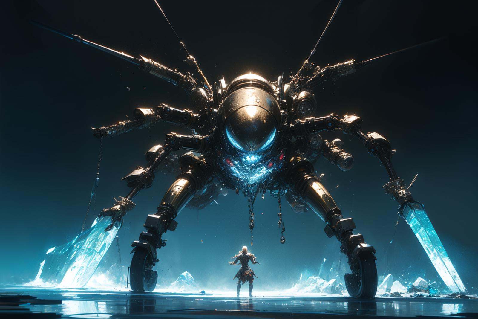 from below,  1 a mechanical ,  mecha on Tensor.Art