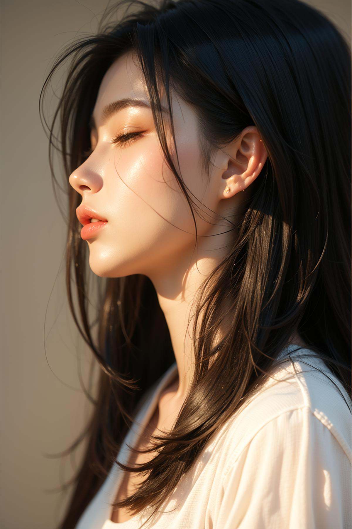 1girl,  profile,  straight_hair on Tensor.Art