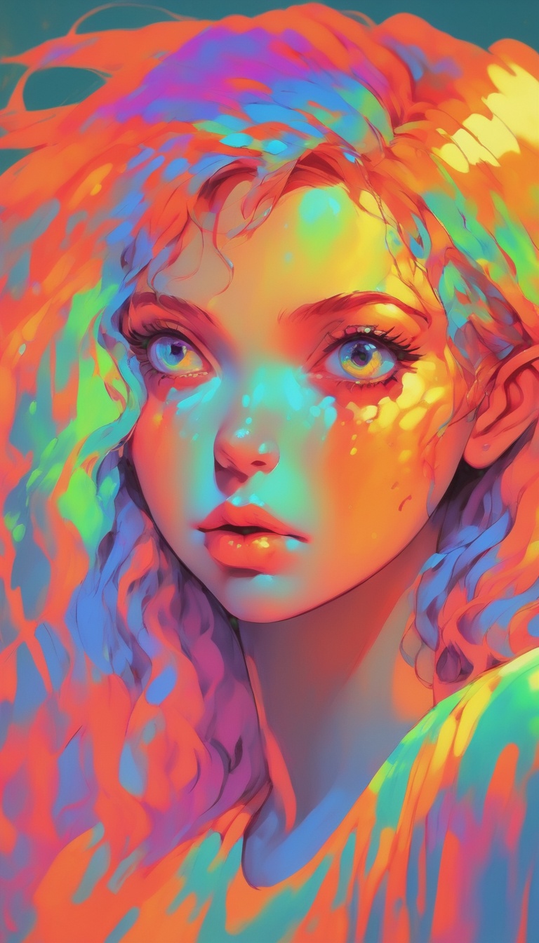 A 16k resolution ultra-detailed anime illustration of a beautiful girl captured from the chest up looking away to the side...