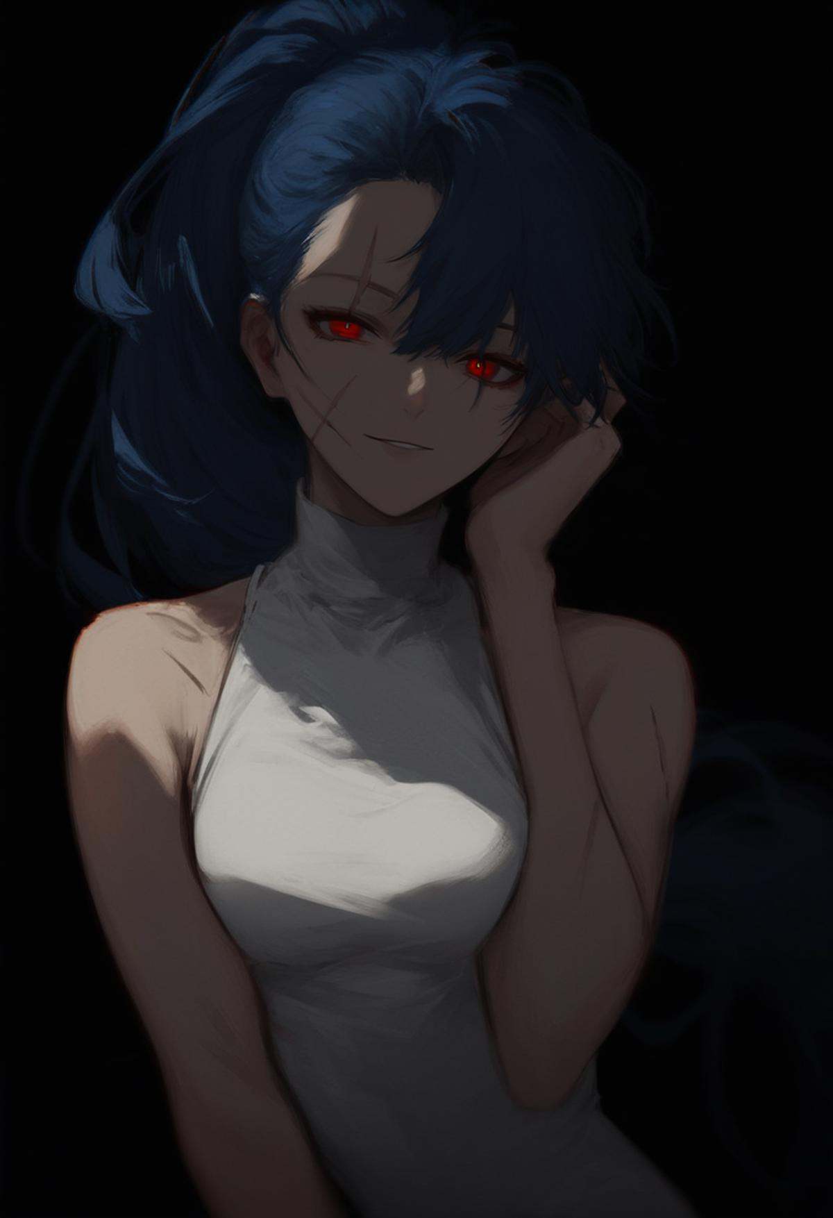 score_8_up,  1girl,  blue hair on Tensor.Art