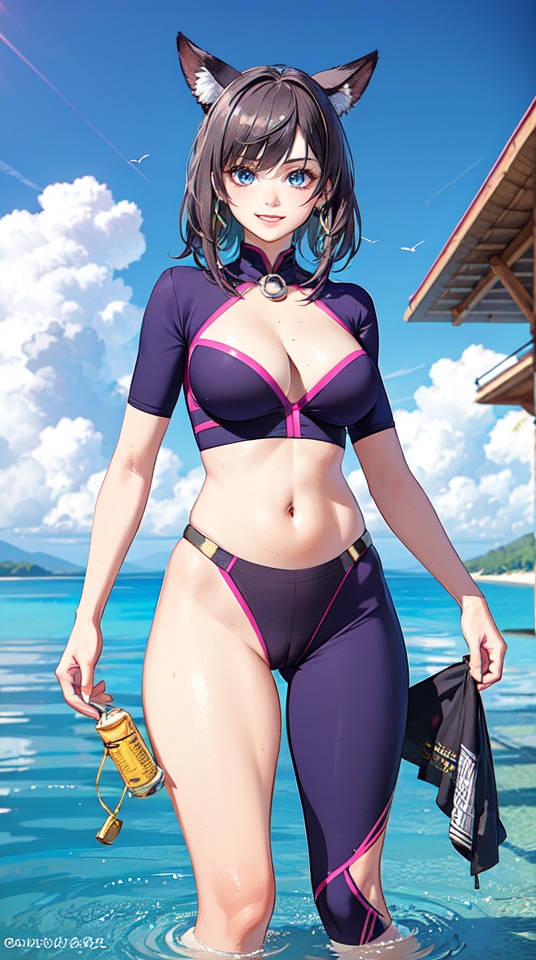 (masterpiece),  stunning warrior maiden stands tall,  her vibrant blue eyes shining bright as she gazes off into the dista...