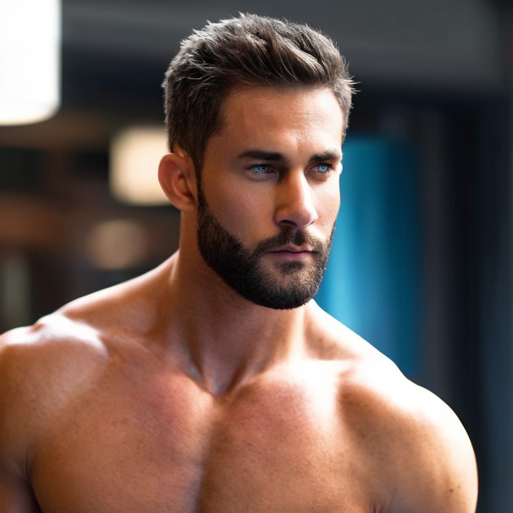 High-resolution,  ultra-realistic digital rendering of B1gn3ssM4n,  a well-built on Tensor.Art