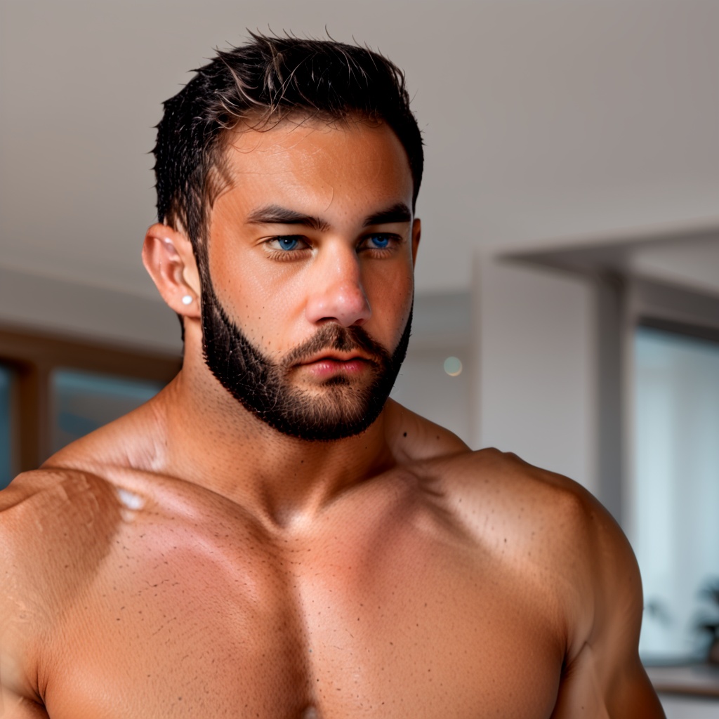 High-resolution,  ultra-realistic digital rendering of B1gn3ssM4n,  a well-built on Tensor.Art