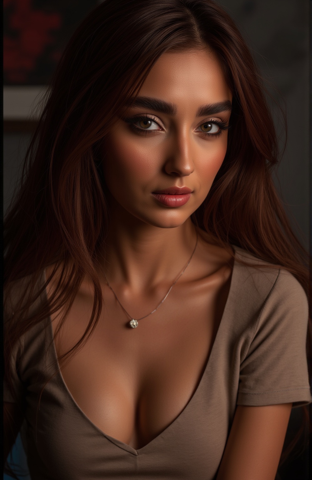 Indian beauty, sfw, cleavage, closeup view, masterpiece, high quality, hyper-realistic photography captured with the best camera, 3D, HDR, high definition, pore and detailed, intricate detailed, volumetric lights, cinematic lighting, vibrant color, cool actress, beautiful woman, 25 years old, sexy sfw, smirk, red hair, casual tight cotton clothing, hourglass body, luxury home,  wide hips, wide hips, wide hips, nice ass, thigh gap, crotch gap, crotch gap, photorealistic photo, huge size natural breasts, full body shot, head to thigh view, looking at viewer, (((thick, curvy body, big breasts))), 

A beautiful women, cinematic angle, (cinematic shadows, bokeh, depth of field:1.3) , (High detail RAW Photo), (extremely detailed skin, midriff exposed, navel, cleavage, sexy, photorealistic, heavy shadow, dramatic and cinematic lighting, key light, fill light), sharp focus, cinematic, imperfect skin, fabrics, textures, detailed face, detailed skin, detailed fingers, NaturalHand2-3500, analog film photo Deep photo,depth of field,ferrania p30 film,shadows, perfect face and body, dimly lit, nervous, harsh camera flash, faded film, desaturated, 35mm photo, grainy, Kodachrome, Lomography, stained, highly detailed, found footage,, (black hair,
A flapper girl stands poised in a smokey atmosphere, bathed in ethereal light that accentuates her stunning features. Her fair skin glows under cinematic lighting, as she gazes directly into the camera with perfect eyes and a beautiful nose. Her Drill Spring-inspired hairstyle is perfectly coiffed, framing her face. The background is a masterpiece of art deco design, with intricate details and complex patterns that seem to leap off the screen in hyper-maximalist fashion. The subject's full-body is dressed in elaborate attire, with detailed decoration and lines that exude opulence. In stunning HDR and UHD, this unreal engine creation pops with gorgeous light and shadow.,