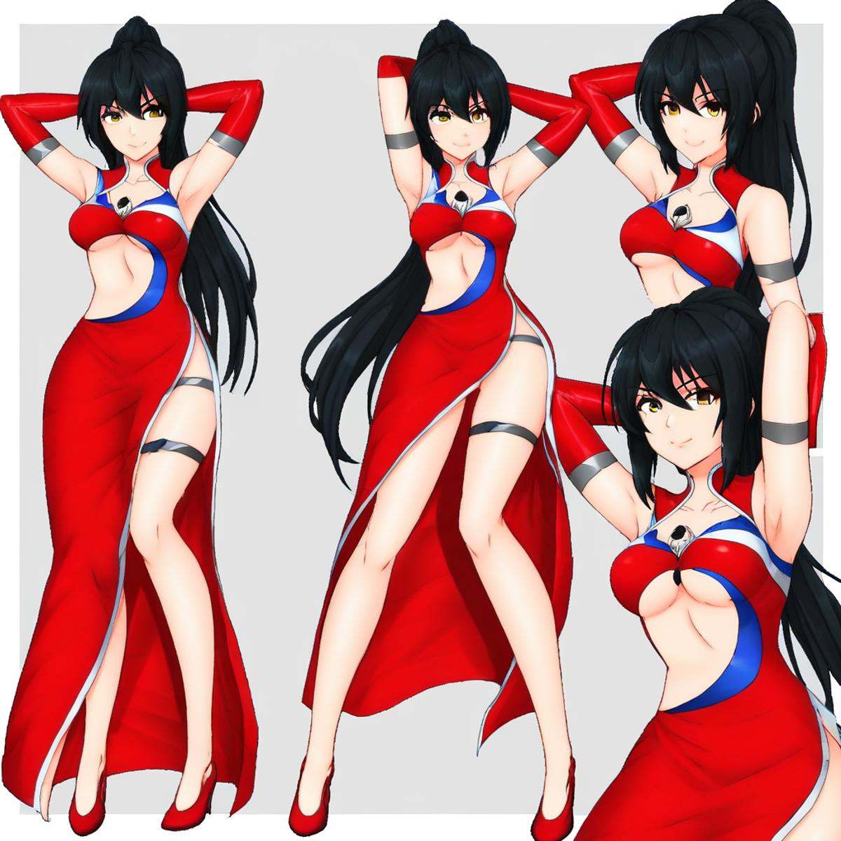 medium breasts,  coronamode,  red gloves on Tensor.Art