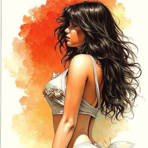 an illustration of a woman by Serpieri on Tensor.Art