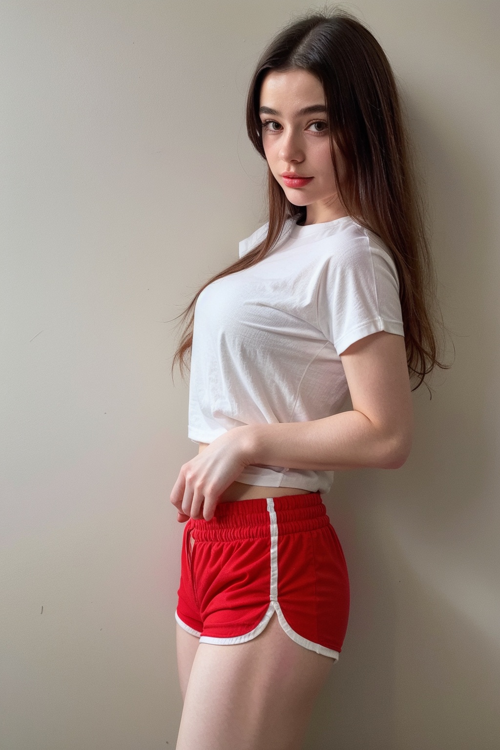 1girl,  dolphin shorts,  long shirt on Tensor.Art